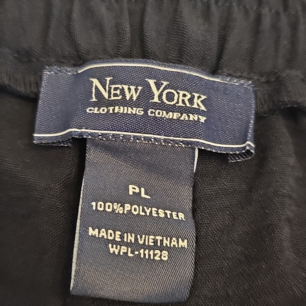 NWT New York Clothing CO Wide Leg Pull On Belted W Tie Petite Large (PL) Navy - Picture 14 of 16
